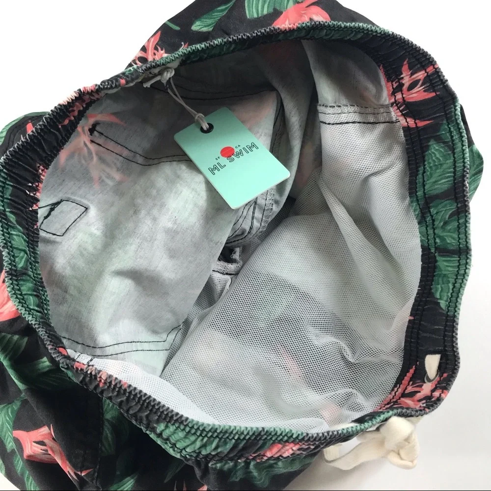 •MARINE LAYER• Hamilton Trunks Faded Black Floral Pocket